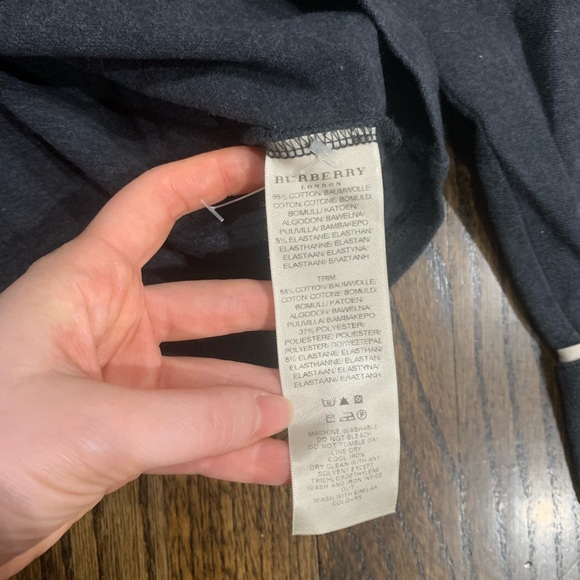 New Burberry Long Sleeve Polo Women’s Size S Dark Gray Authentic - Picture 8 of 11